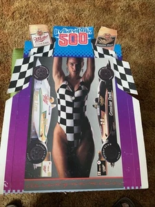 Rare Vintage Miller MGD Racing Alfa Romeo Sexy Girl Beer Indianapolis 500 Sign - Picture 1 of 6
