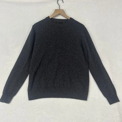 Pronto Uomo Sweater Mens Medium Black Cashmere Wool Italy Pull Over Crewneck - Image 1 of 4
