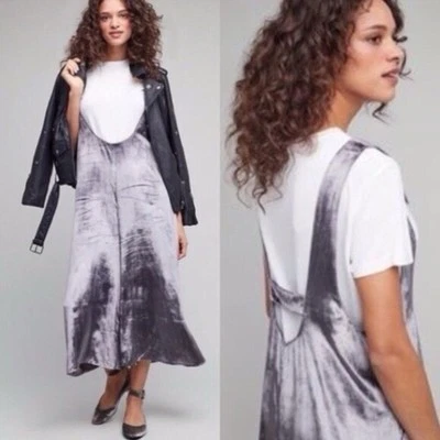 Maeve Anthropologie NWT Monique Wide Leg Crushed Velvet Suspender Jumpsuit Sz XS - Image 1 of 4