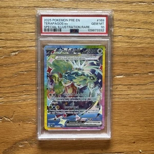2025 Pokémon Prismatic Evolutions Terapagos ex #169 PSA 10 SIR - Picture 1 of 4