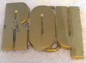 Vintage Name ROY cut out block letters solid brass belt buckle - Picture 1 of 2