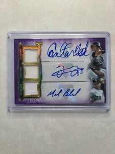 2020 Topps Triple Threads Patch Auto Carlton Fisk, Frank Thomas, Mark Buehrle  - Picture 1 of 2