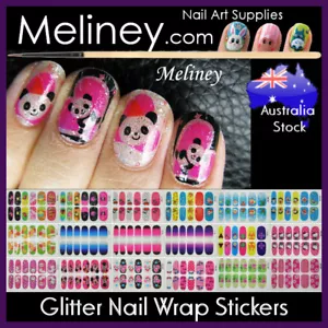 Full Nail Art Glitter Wraps Stickers Cartoon Pattern Animals gradient snowflake - Foto 1 di 27