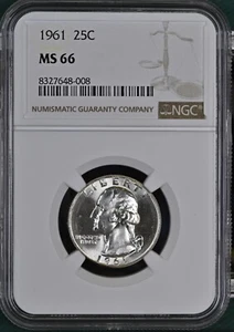 1961 Silver Washington Quarter NGC MS66 - Picture 1 of 2