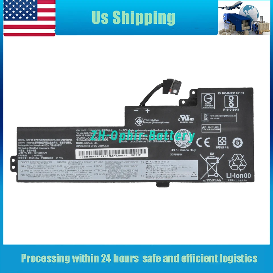 New 01AV421 01AV420 Battery for Lenovo ThinkPad T470 T480 Series 01AV419  24Wh - Image 1 of 4