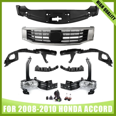 Комплект противотуманных фар и кронштейн для верхней решетки переднего бампера для Honda Accord 2008-2010 годов выпуска 8 шт - Изображение 1 из 4