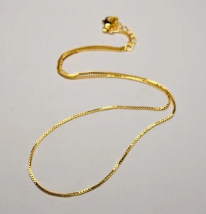 VINTAGE 14K GOLD ROLLED SQUARE BOX LINK CHAIN NECKLACE 3,12g - Picture 1 of 4