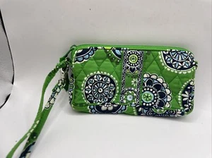 Vera Bradley Cupcakes grün umlaufender Reißverschluss Geldbörse Kalbsleder nicht mehr produziert EUC SELTEN - Bild 1 von 6