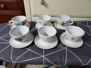 NOS Vintage Set 6x Richard Ginori Illy Collection Espresso Cup Saucer ITALY ! - Picture 1 of 6