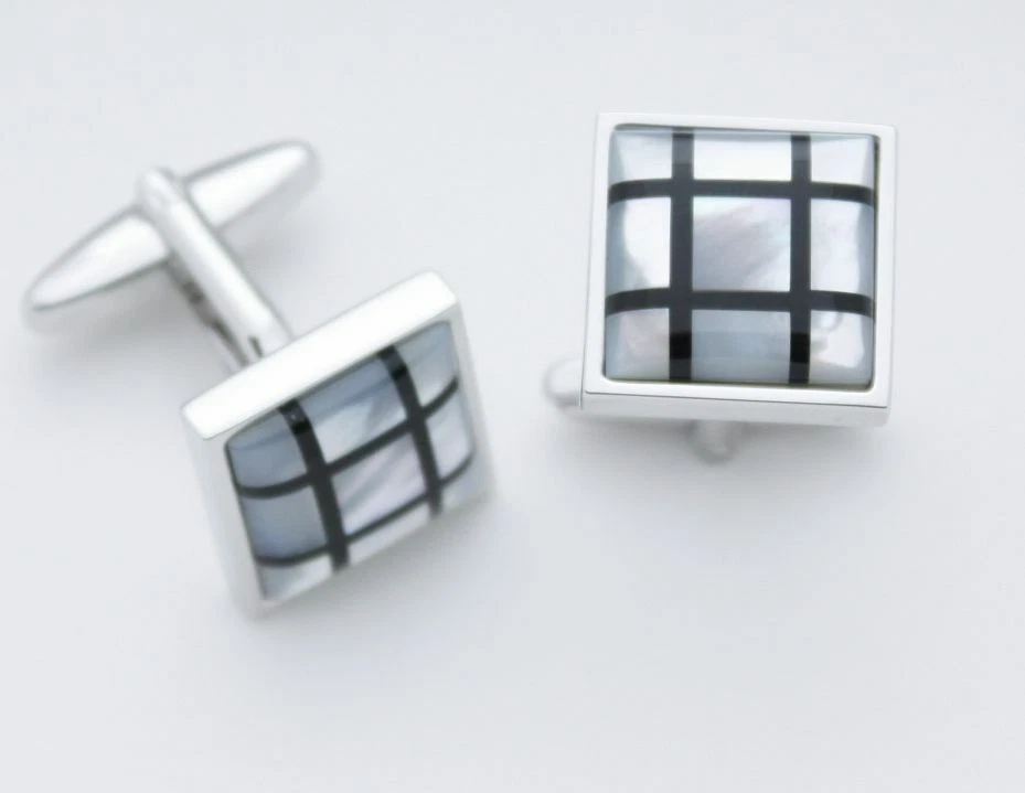 C0142 GEMELOS GEMELOS CONVEXO DELANTERO NEGRO ÓNIX NÚMERO SÍMBOLO MADREPERLA Foto 1 de 1