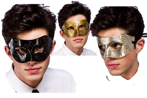 Mens Adult Antique Gladiator Roman Mystery Masquerade Ball Eye Mask New - Picture 1 of 7