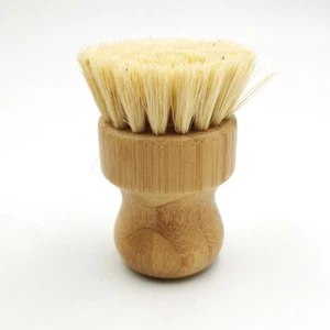 Bamboo Dish Brush Ergonomic Palm Scrubber with Handle for Kitchen Cleaning - Picture 1 of 3