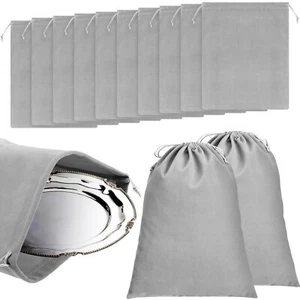 10 Pack Silver Storage Bags Anti Tarnish Cloth Bags for Jewelry Silverware - Picture 1 of 7