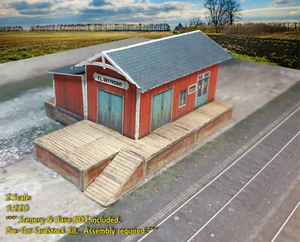 Z Scale Building -Trackside Freight Depot (Cover Stock PRE-CUT PAPER Kit) FDZ2 - Picture 1 of 8