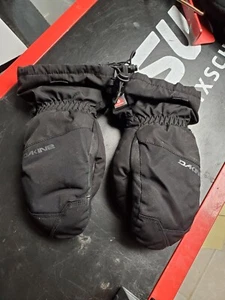 Kids Youth Dakine Avengers Goretex Ski Snowboard Mitts Black Size M 6-8 - Picture 1 of 4