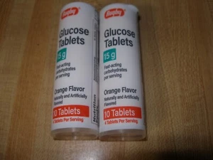 Glucose Portable 15g Fast Acting Carbohydrate Orange Tablets 10ct ( Lot of 2) - Picture 1 of 4