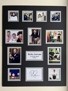 Ricky Gervais Signed Large 20” X 16” Double Mounted Display - Picture 1 of 5