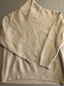Old Navy Sweater Mens XXL Oatmeal Textured Knit Preppy Cowl Neck Pullover - Picture 1 of 5