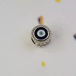 New Pandora Authentic Evil Eye Double Sides Silver Charm - Picture 1 of 4