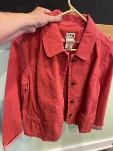 LL Bean Corduroy Jacket Women’s Size 16 Regular Button Up Jacket Flip Cuff Boho - Picture 1 of 7