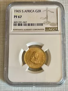 South Africa 1965 2 Rand Gold NGC PF67 Sku# 6094 - Picture 1 of 2