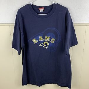 Los Angeles Rams Large Shirt Blue T Shirt NFL Large Navy Short Sleeve T Shirt