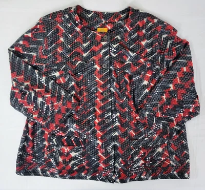 Ruby Rd. Road Woman Womens jacket blazer shiny 22W 22 W Black Red White party - Image 1 of 4