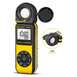 HoldPeak Digital Illuminance Light Meter 400,000Lux Lux/Fc Luxmeter Photometer - Picture 1 of 8