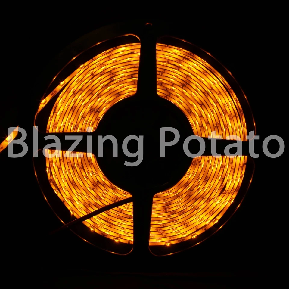 LumenWave 5M 5630 IP65 Waterproof Flexible 300 LED Strip Lights-White PCB-Yellow - Image 1 of 1