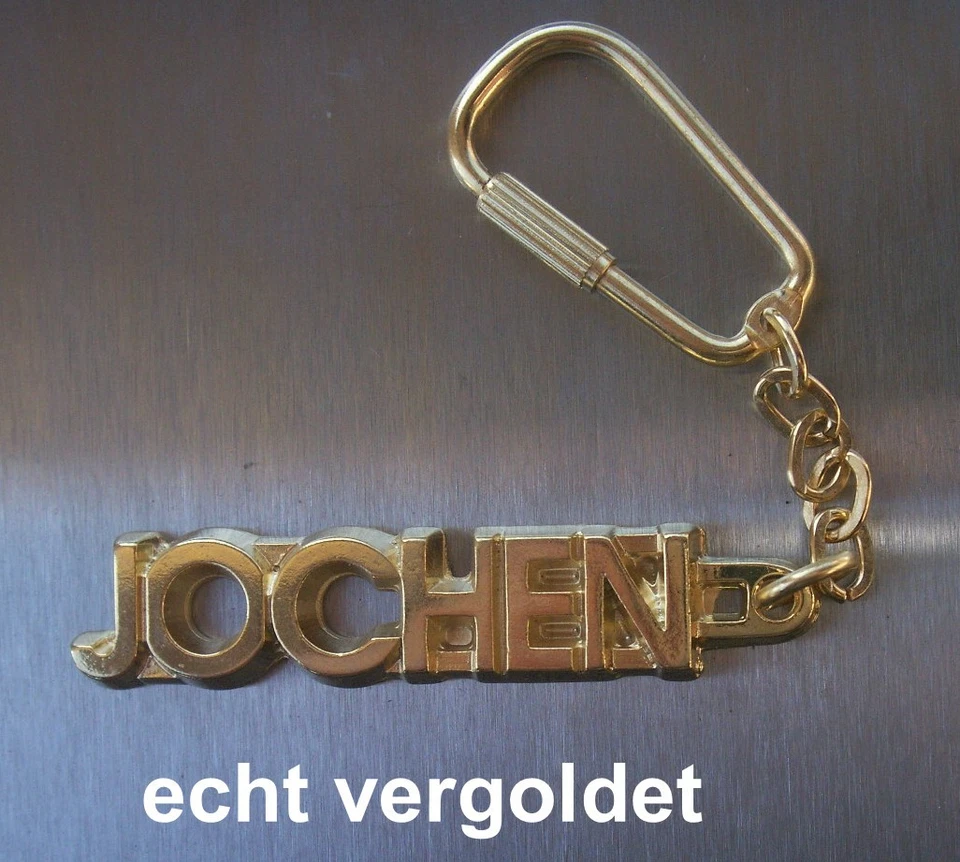 HIERZEGGER EDLER SCHLÜSSELANHÄNGER JOCHEN VERGOLDET GOLD NAME KEYCHAIN WEIHNACHTSGESCHENK