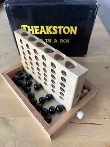 Traditional Wooden Connect Four In A Row Game with wooden balls - Picture 1 of 9