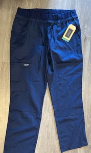 Cherokee Workwear Scrubs Tapered Leg Drawstring Petite Pant WW105P NAV Navy - Picture 1 of 2
