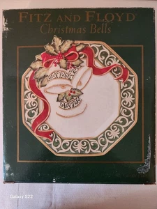 2004 Fitz & Floyd Essentials Weihnachtsglocke 8" Canape Teller - Bild 1 von 18