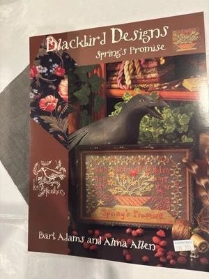 Blackbird Designs Cross Stitch Pattern SPRING’S PROMISE and Fabric - Image 1 of 4