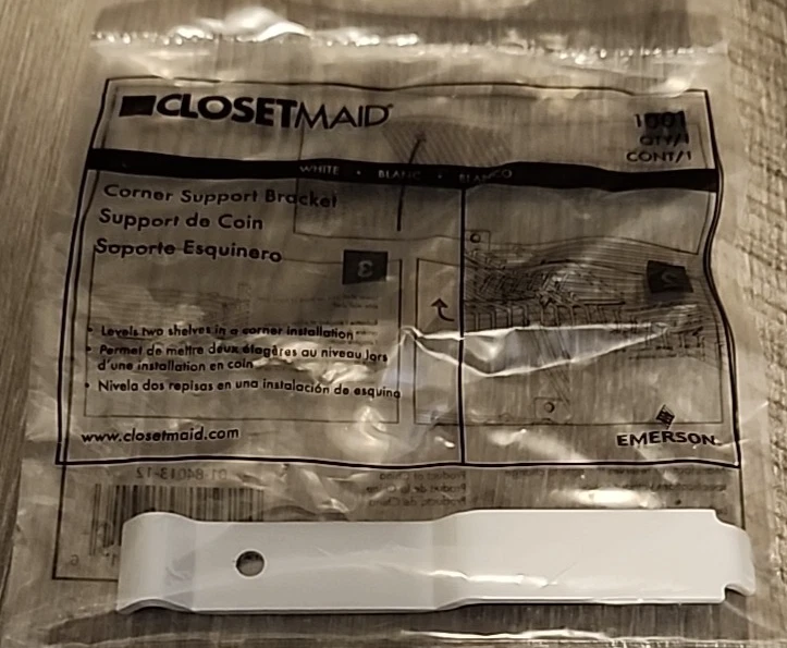 Soporte de esquina ClosetMaid 1001 de 5", blanco - D7 Foto 1 de 1
