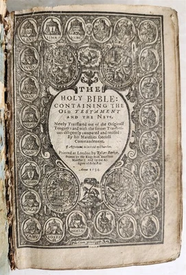 1634 BIBLE in ENGLISH King James antique ORIGINAL BINDING - Image 1 of 4