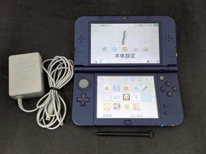 B635 Nintendo new 3DS LL XL console Metallic Blue w/pen adapter fx - Picture 1 of 10