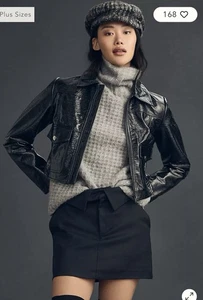 Chaqueta corta Anthropologie Maeve de cuero sintético nueva sin etiquetas - Imagen 1 de 10