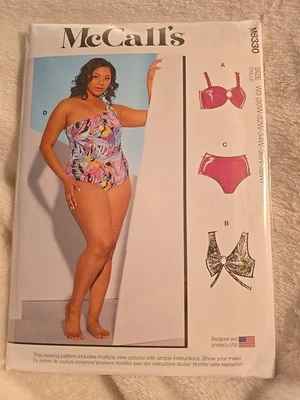 McCall's R11548 Ring-Embellished Bikini or Swimsuit PLUS 30W-38W UNCUT M8330 - Image 1 of 2