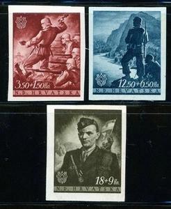 Stamps Croatia, Scott # B60-B62 Mint LH, complete set - Picture 1 of 2