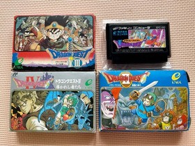 Famicom Dragon Quest I.II.III.IV Box and manual 4-piece set Dragon Quest