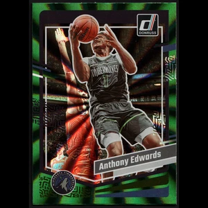 ANTHONY EDWARDS 2023-24 Panini Donruss #137 Green Laser Holo MIN Timberwolves - Picture 1 of 2