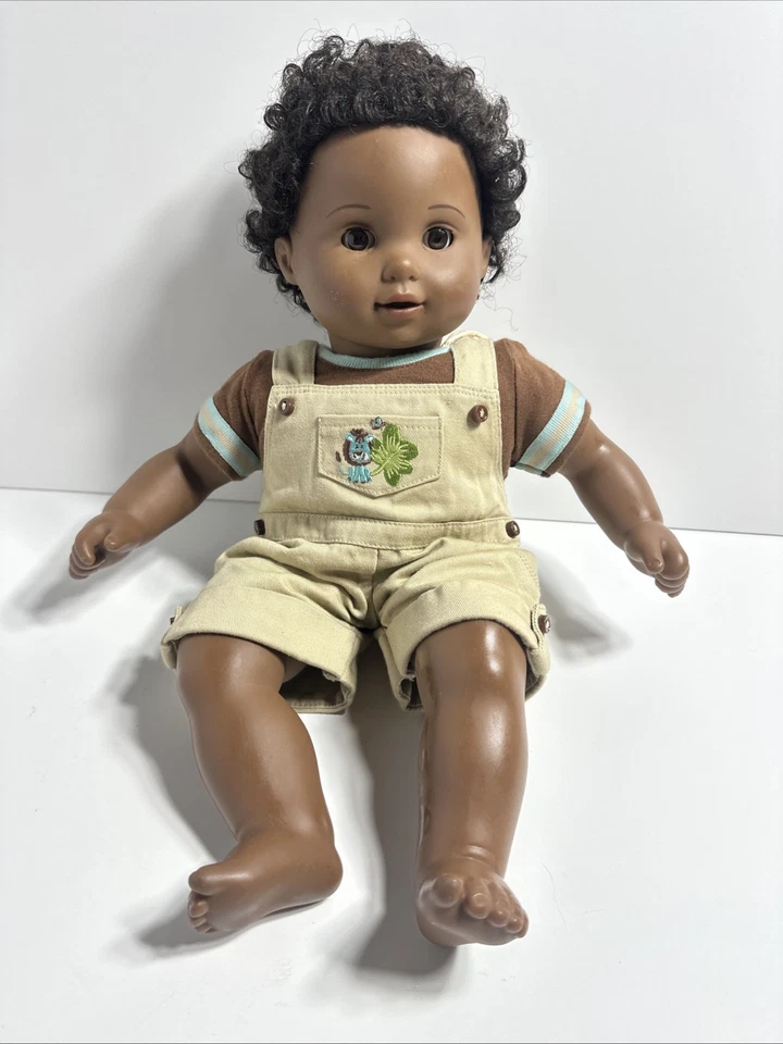American Girl Bitty Baby Boy Doll Twin African American Hair Retired Outfit Incl - Image 1 of 4