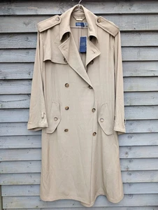 Polo Ralph Lauren Twill Trench Coat Womens Medium Surrey Tan Double-Breasted NEW - Picture 1 of 22