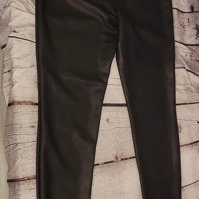 Express Black Faux Leather Spandex Pants Women's Size Large - Image 1 of 3