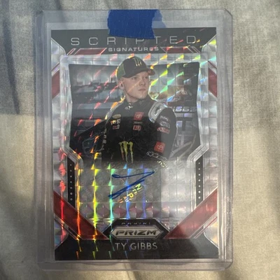 2020 Panini Prizm Scripted Signatures Ty Gibbs #SS TG Silver Mosaic Prizm /99 - Image 1 of 2