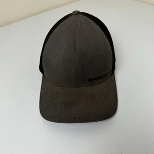 Oakley Hat Mens S/M Black Flex Fit Gray Logo Cap Stretch Golf Tech Active - Picture 1 of 7