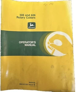 Libro manual del operador John Deere 506 606 cortador rotativo OMW21353 - Imagen 1 de 5