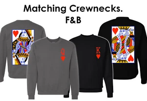 King Queen of Heart Pareja Sudaderas Tarjetas Casino Aniversario Sus Hers - Imagen 1 de 2