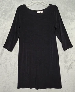 Chicos Travelers Dress Womens Size 0 Black Shift Slinky Knit Packable US XS 4 - Picture 1 of 11